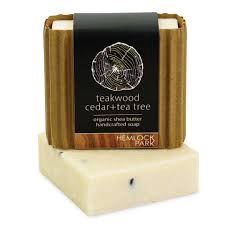 HEMLOCK PARK ORGANIC SHEA BUTTER SOAPS / TEAKWOOD CEDAR + TEA TREE 5OZ